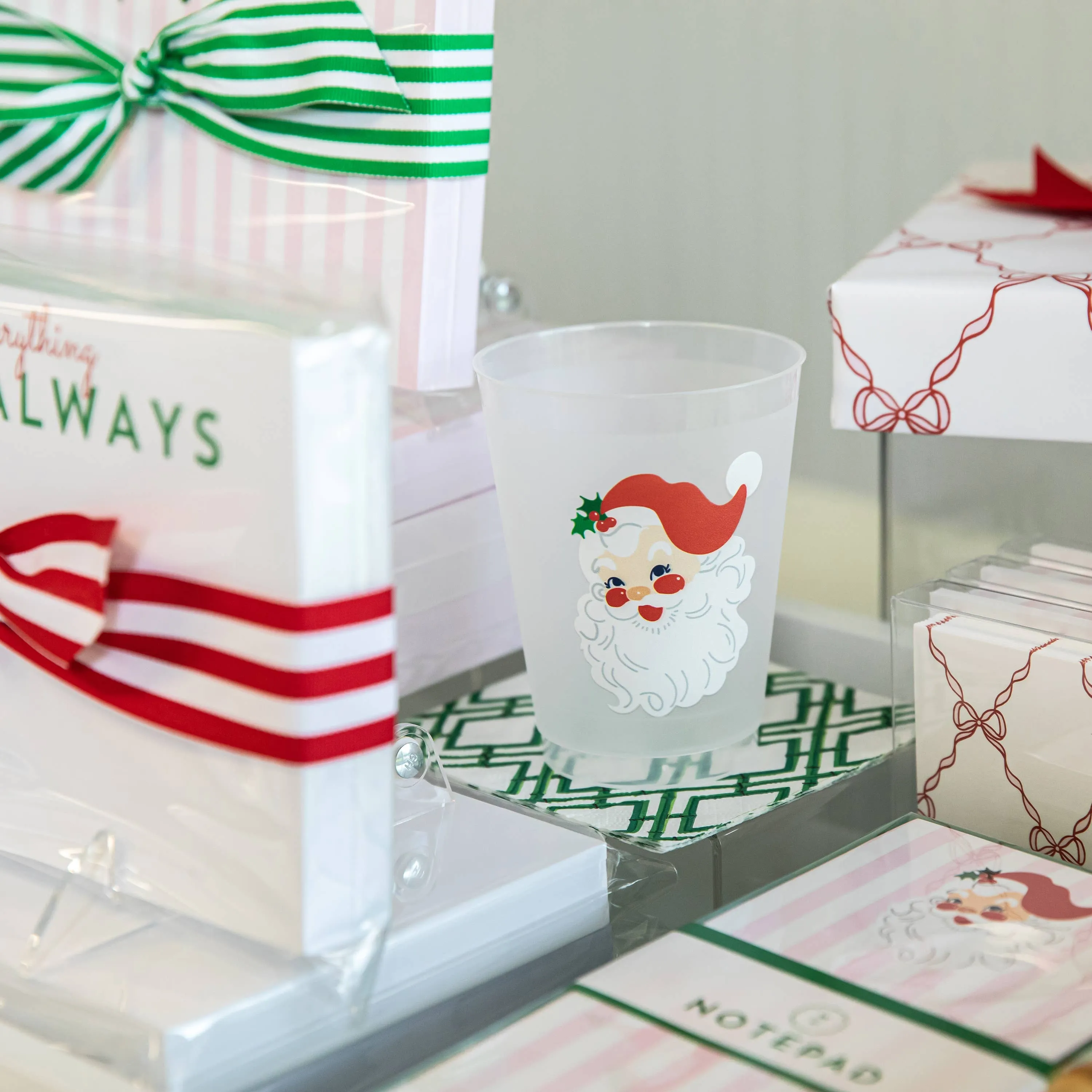 16 oz Shatterproof Cups | Set of 8 | Santa Claus