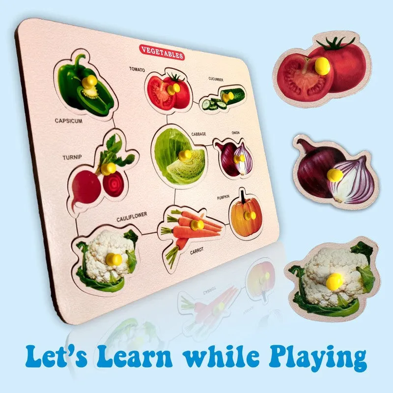 2 in 1 Wooden Body Parts and Vegetables Puzzles for Kids