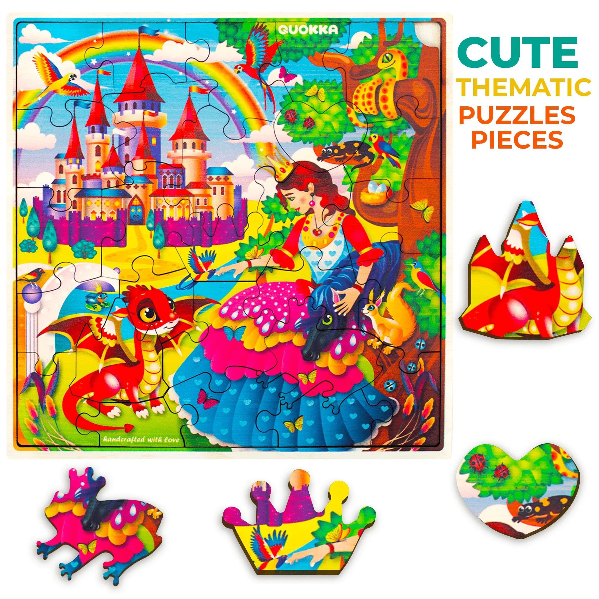 28 Pieces Wooden Puzzles for Kids | Princess