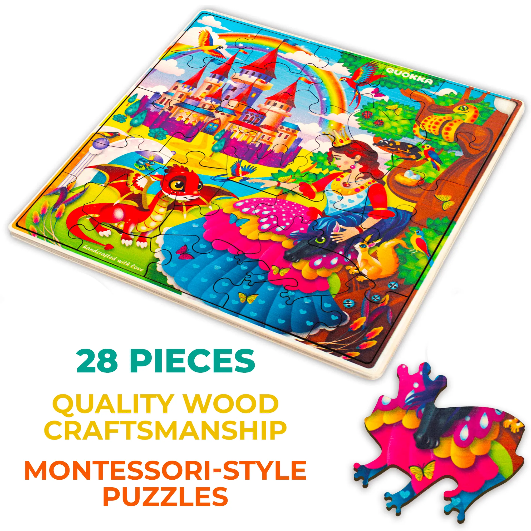 28 Pieces Wooden Puzzles for Kids | Princess