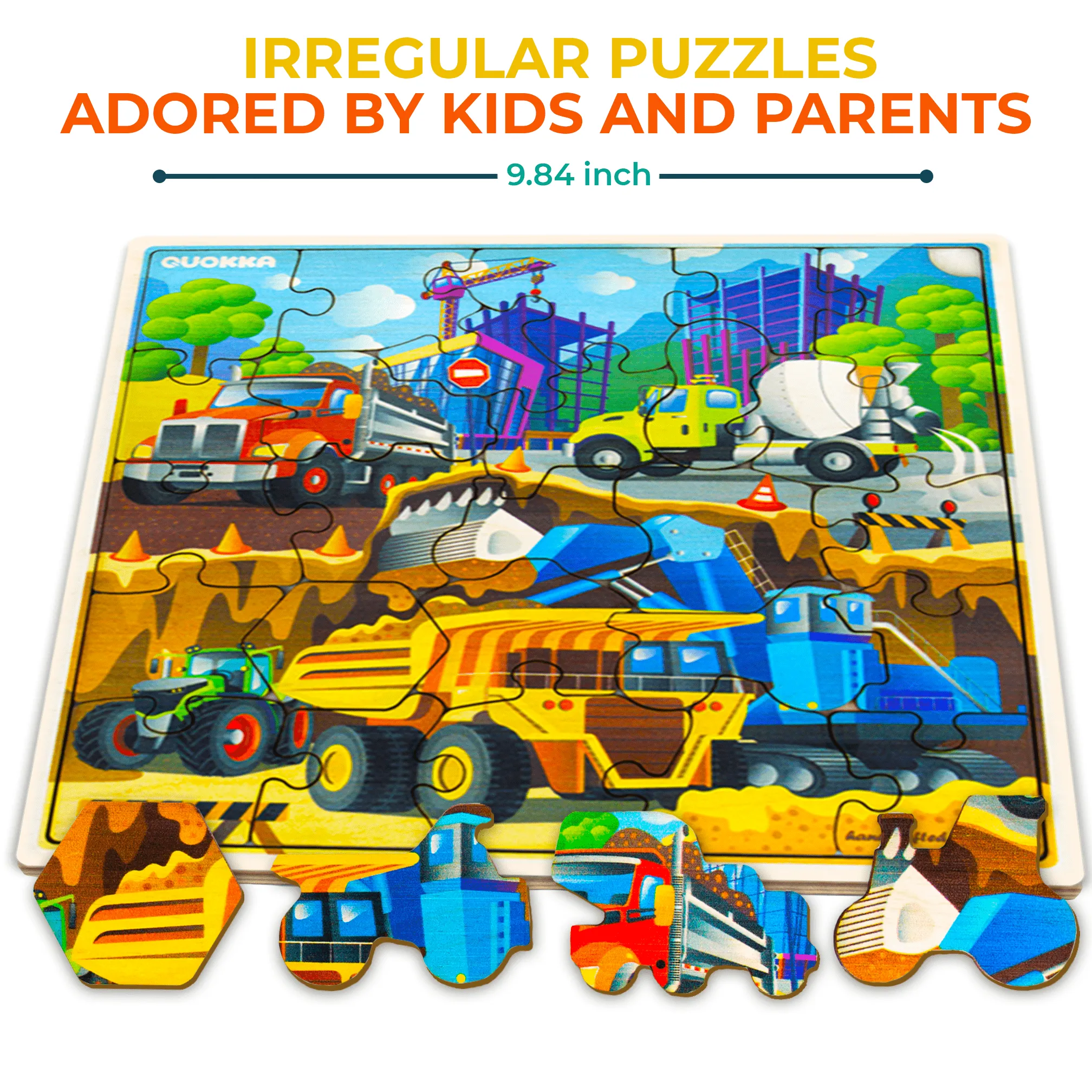 28 Pieces Wooden Puzzles for Kids | Transport