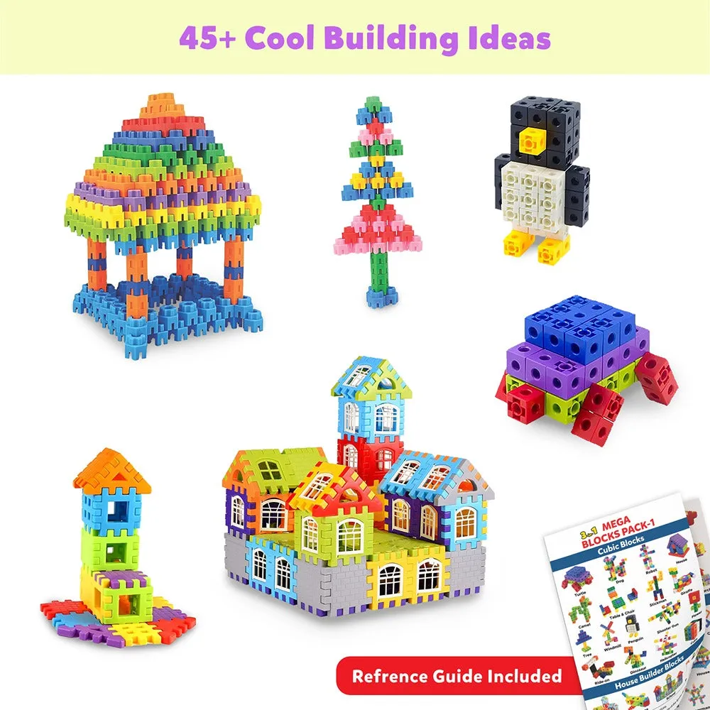 3-in-1 Building Blocks - Education & Learning Blocks (125  pcs)