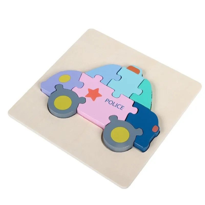 3D Wooden Puzzle Baby Toys Toddlers Children Early Educational Cartoon Animal Intelligence Puzzle Jigsaw High Quality