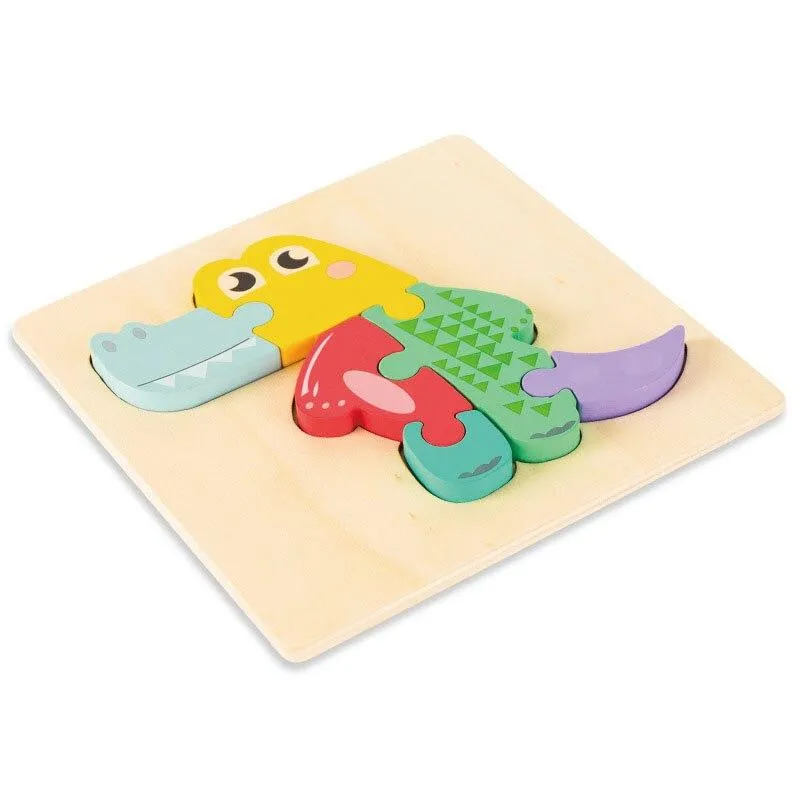 3D Wooden Puzzle Baby Toys Toddlers Children Early Educational Cartoon Animal Intelligence Puzzle Jigsaw High Quality