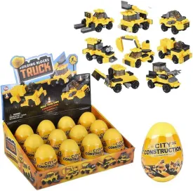 3" Construction Truck Building Block Eggs (1 each)