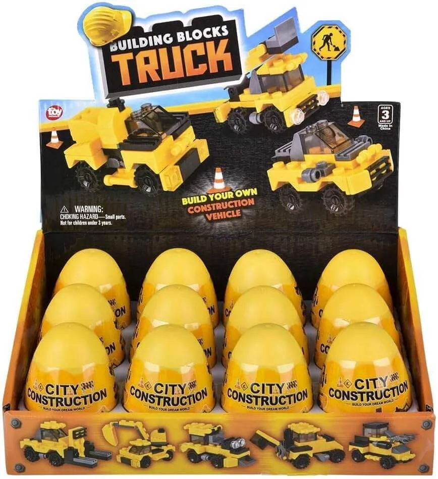 3" Construction Truck Building Block Eggs (1 each)