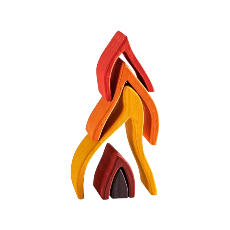 5 Pcs Wooden Fire Stacking Blocks