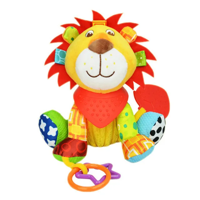 Animal Baby Bell Hand Grasp Educational Toys  Infant Rattle Bell Mobility On The Crib Bed Hanging Toy Plush Teether Dolls