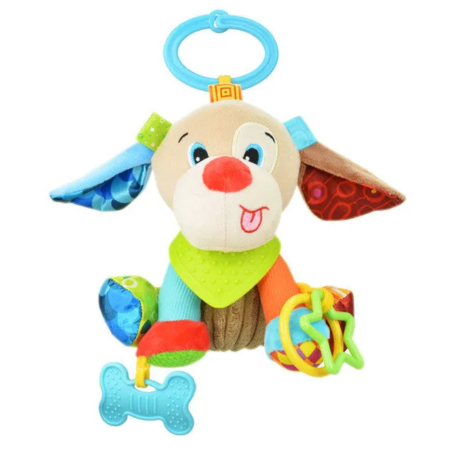 Animal Baby Bell Hand Grasp Educational Toys  Infant Rattle Bell Mobility On The Crib Bed Hanging Toy Plush Teether Dolls