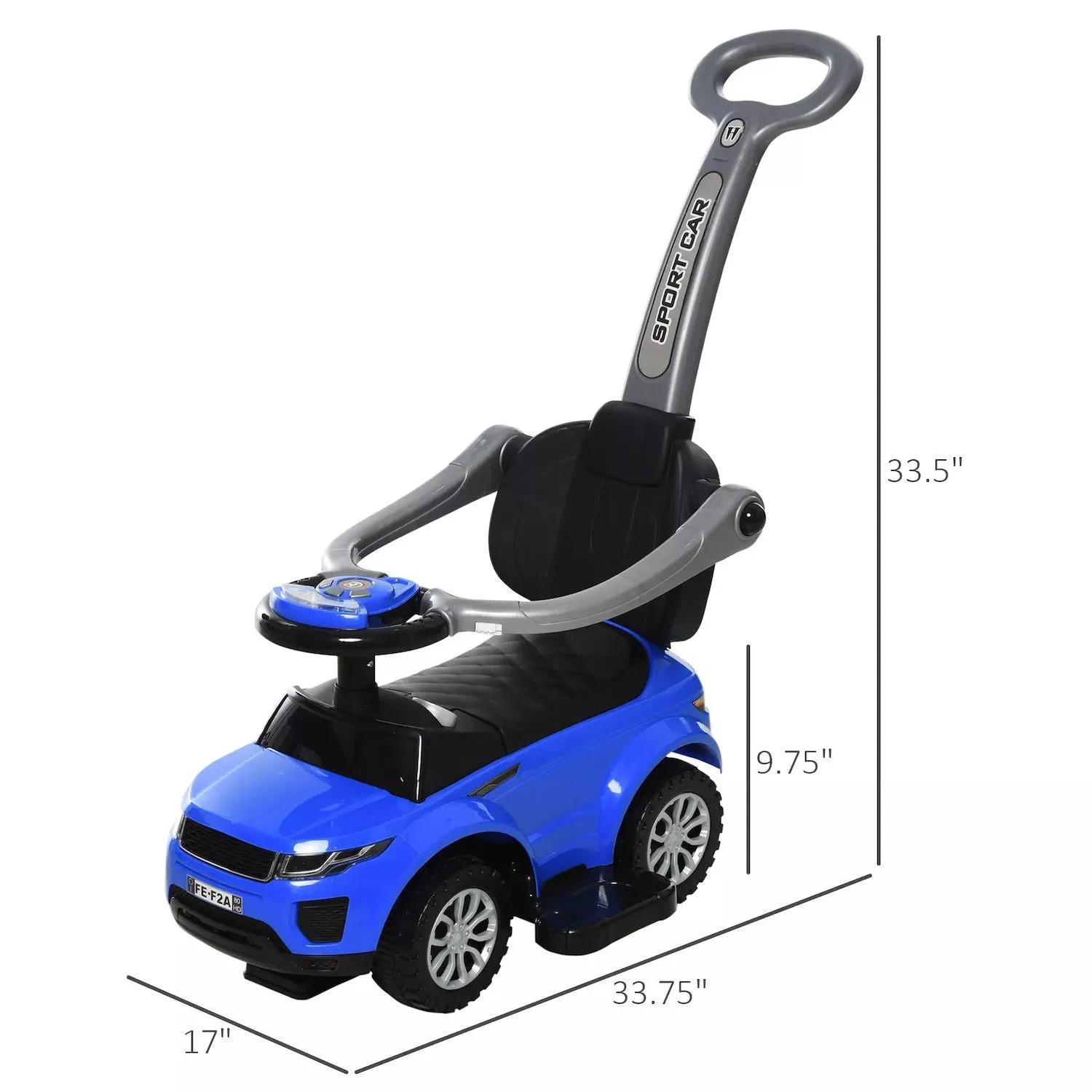 Aosom 3 in 1 pusher cars for kids.  Children riding on a push car.  Sliding stroller walking car with sound signal .  Music lighting function.  Aosom, red