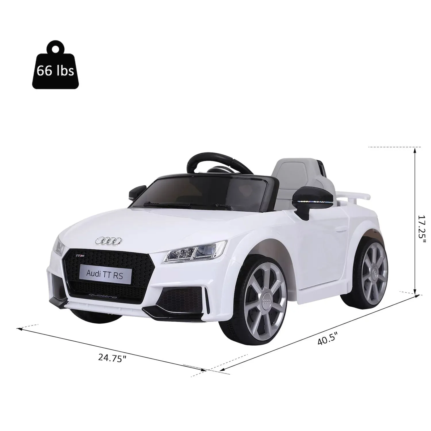 Aosom 6V Kids Electric Ride On Car with Audi TT RS license with one seat and remote control for children 3-6 years old , red Aosom , red