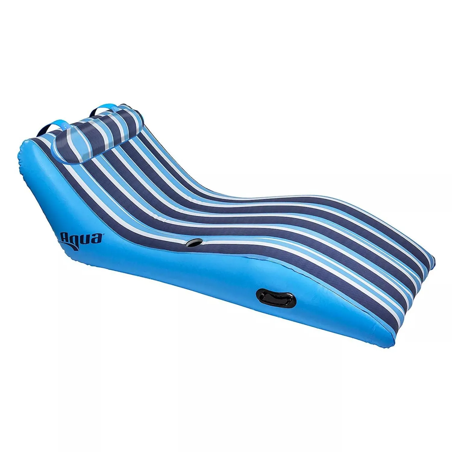 Aqua Lounge Inflatable pool ring for 1 person and a set of pool chairs for 2 people , blue Aqua