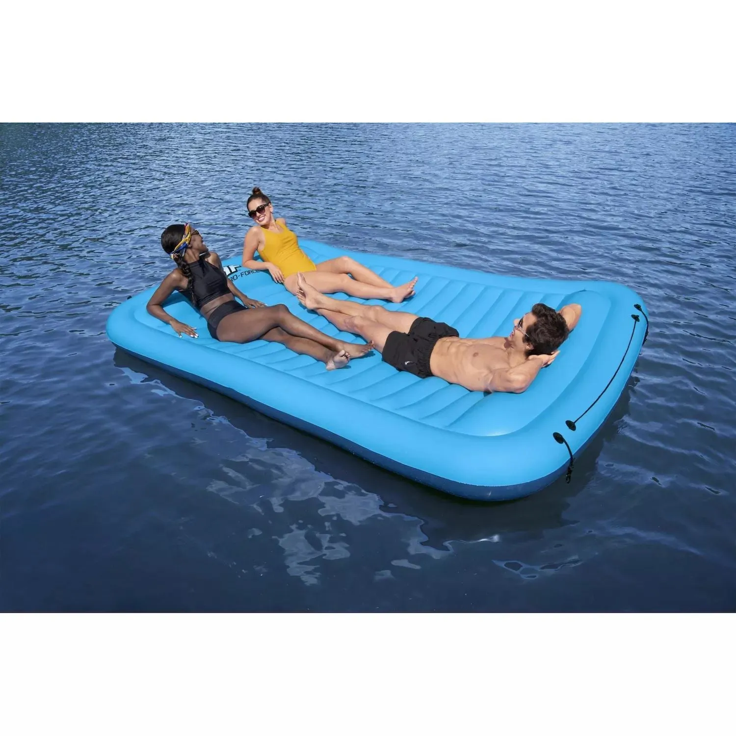 Bestway Hydro-Force Sun Soaker, 4 Person Inflatable Platform, Lake Float, Blue Bestway