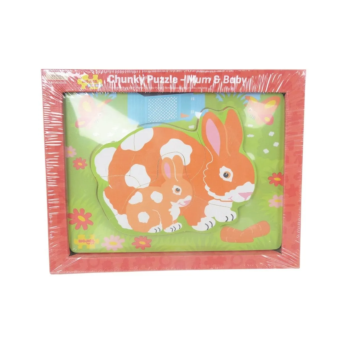 Bigjigs Chunky Puzzle Mum & Baby Rabbit Wooden Jigsaw Game