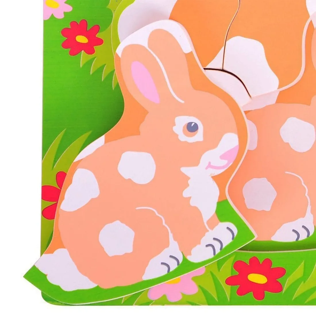 Bigjigs Chunky Puzzle Mum & Baby Rabbit Wooden Jigsaw Game