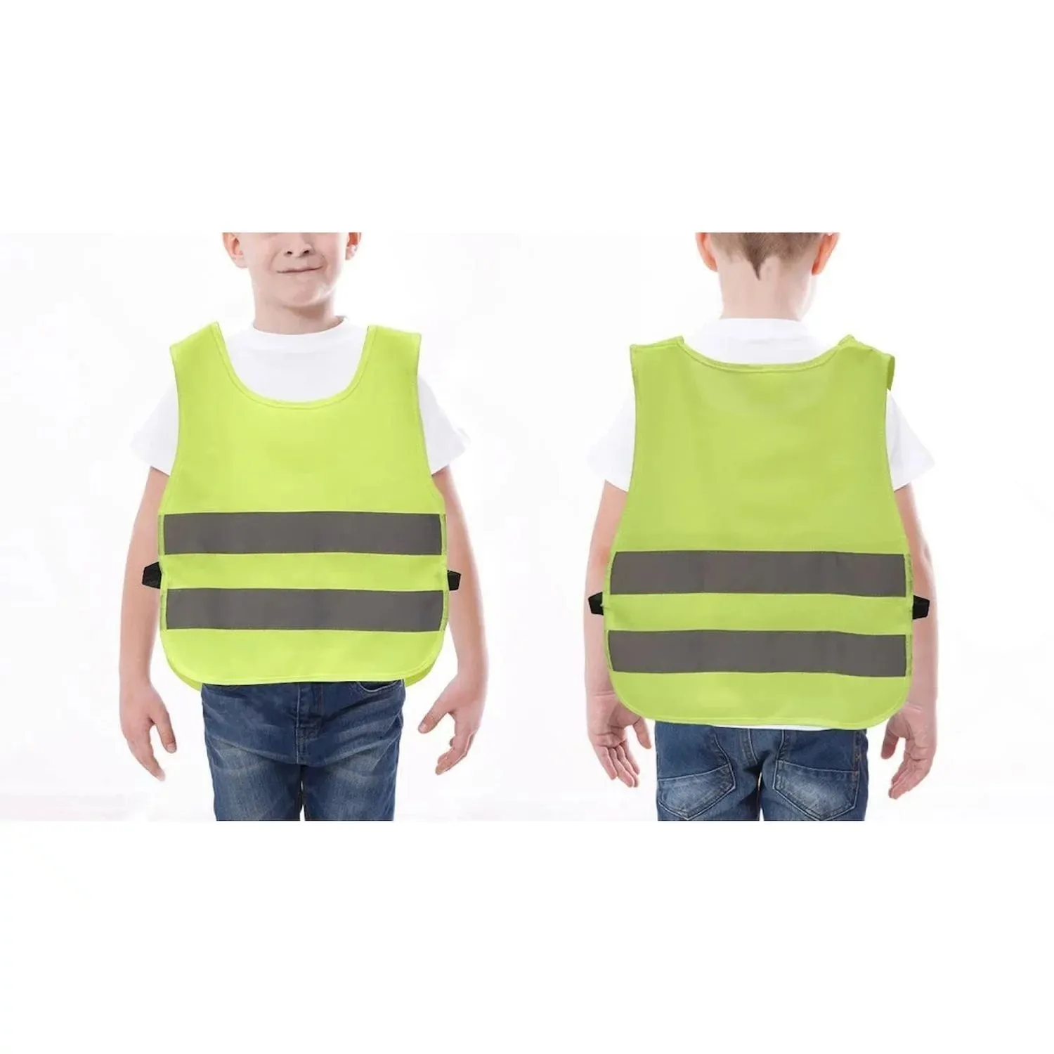 Children's reflective vest - 2 sets of high visibility vests reflective vests for nighttime outdoor activities or the Blue Panda construction worker suit