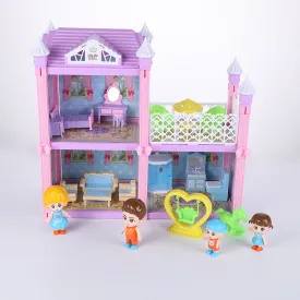 Deluxe Princess Villa Playhouse - Assembled Building Blocks Toy for Children