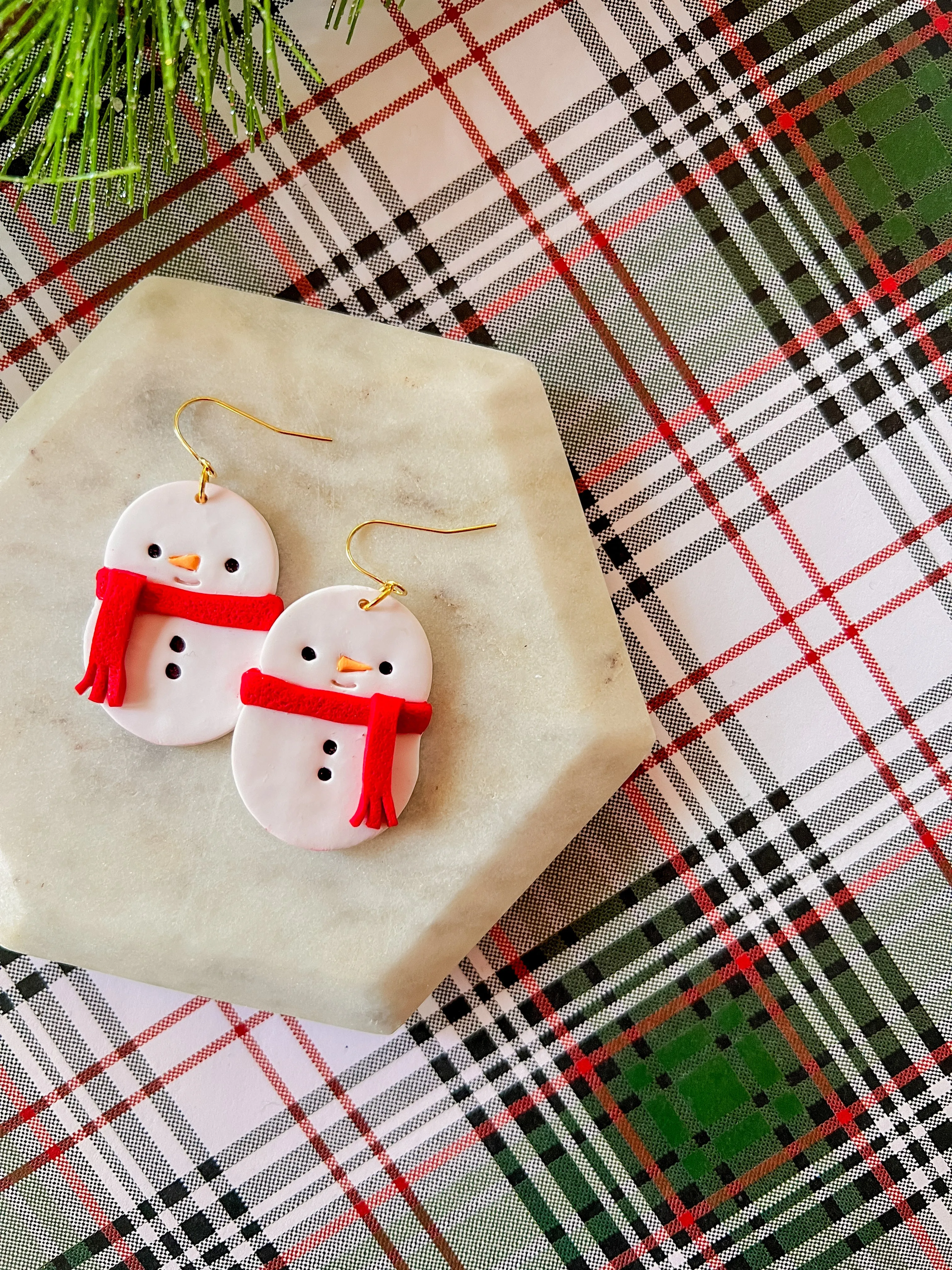 Chonky Snowman | Clay Earrings