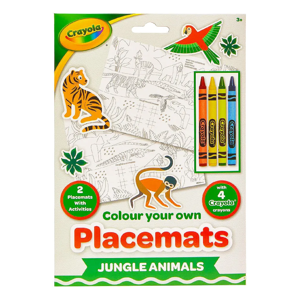 Crayola Colour Your Own Jungle Animals Placemats & 4 Crayons