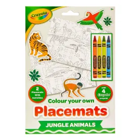 Crayola Colour Your Own Jungle Animals Placemats & 4 Crayons