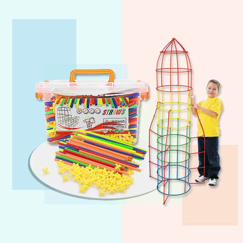 Creative 4D Straws Assembling Toy Building Blocks