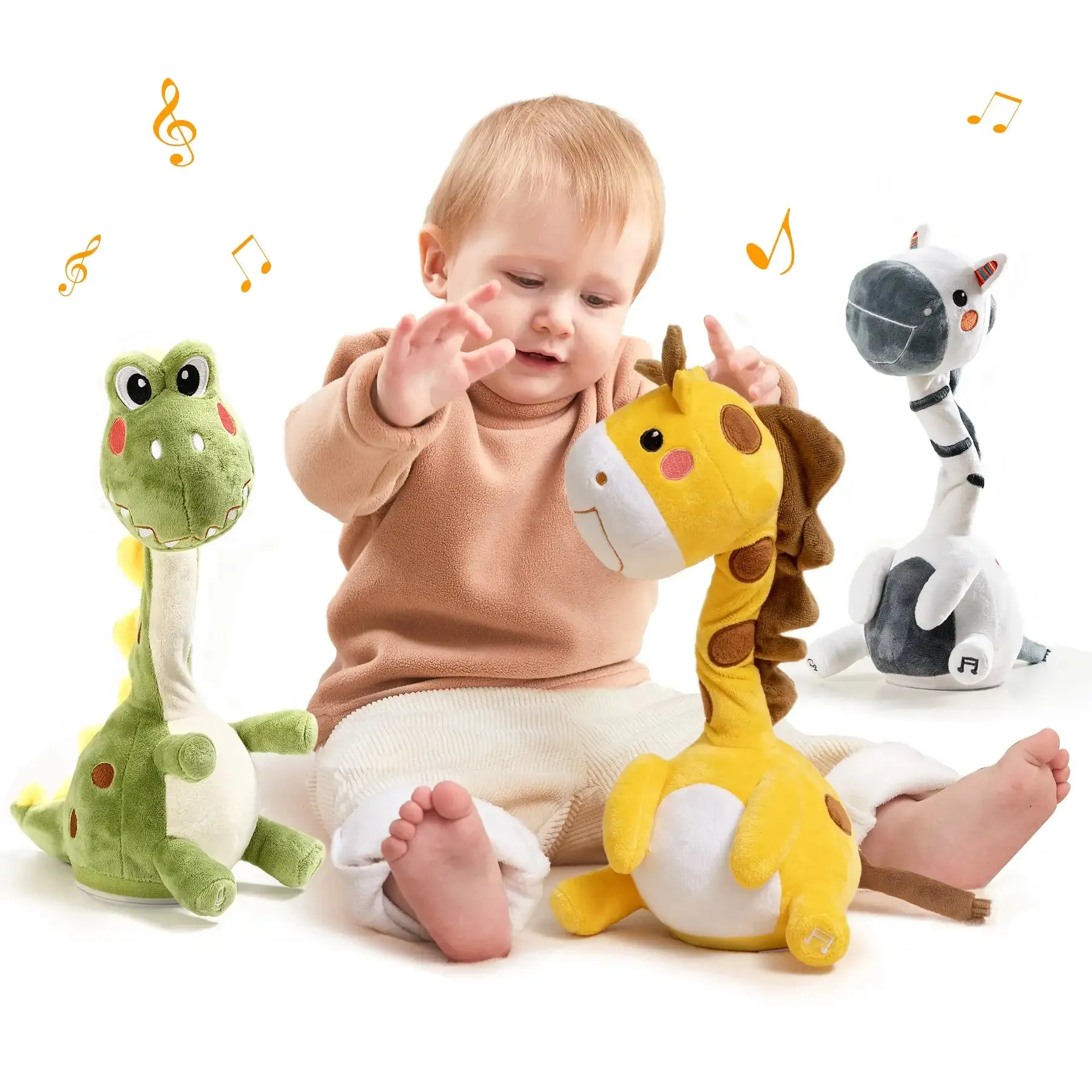 Dancing talking interactive baby toys voice recording repeat what you say, twist musical toy for toddler 18 Months 