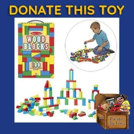 DONATE THIS TOY - Pirate Toy Fund -  Melissa & Doug - 100 Wood Blocks Set