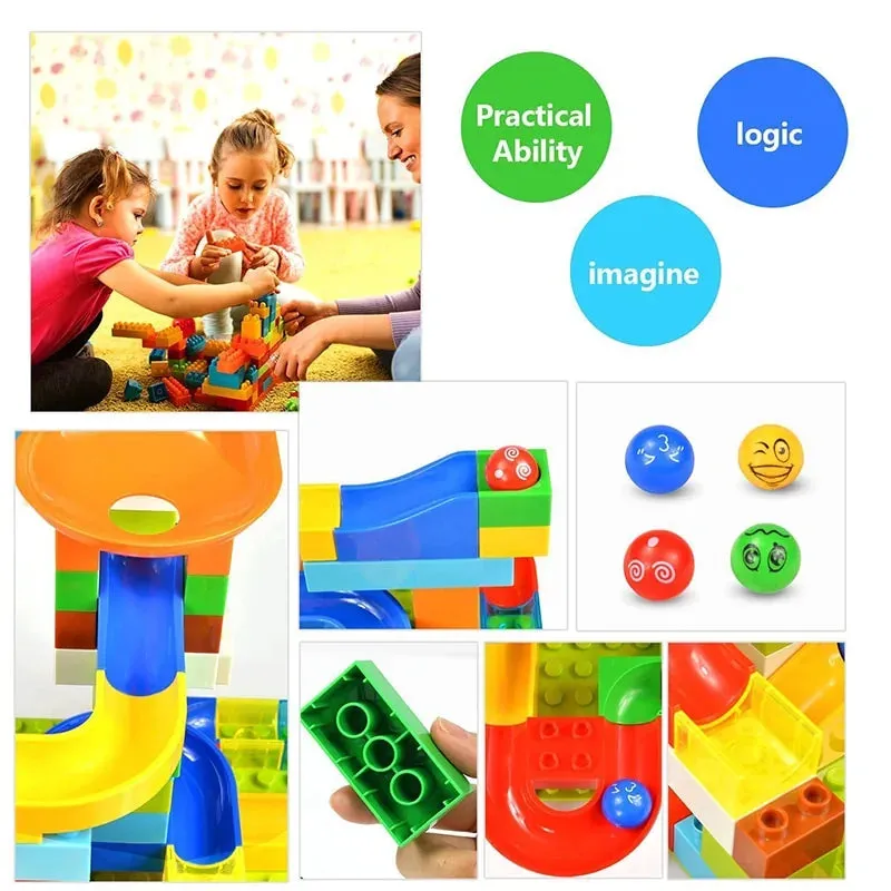 Duploed Blocks Funnel Slide Bricks Toys For Children