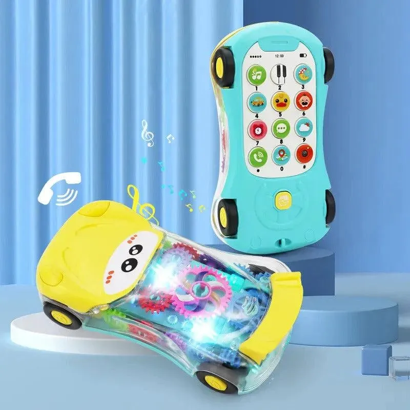 Early Educational Transparent Car Gear Phone For Kids - 216