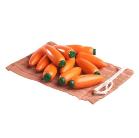 Educational Carrots Counters Play set of 12 in linen bag