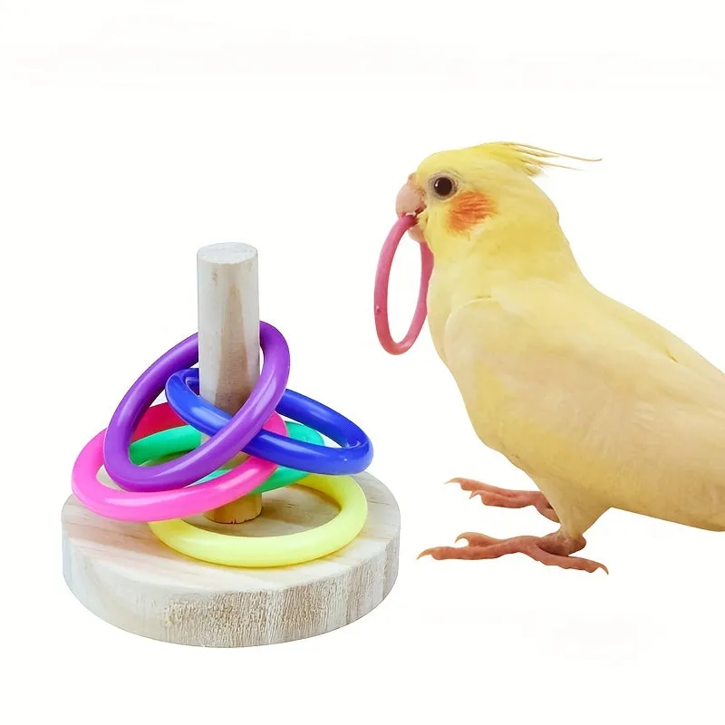 Engaging Wood Parrot Toy Interactive Educational for Avian Friends