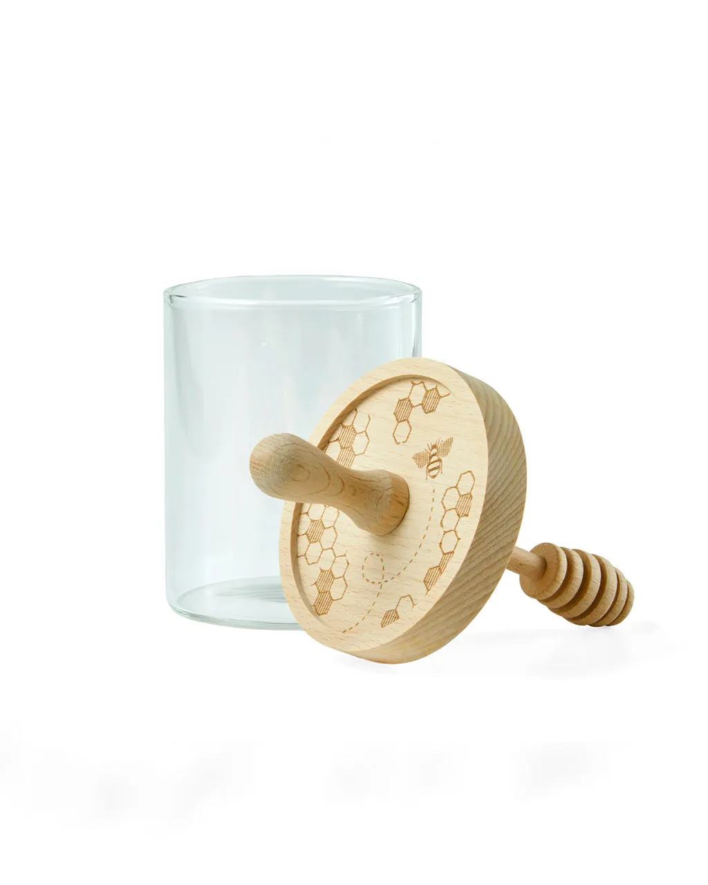 Glass Honey Dipper Jar - Honey Bee