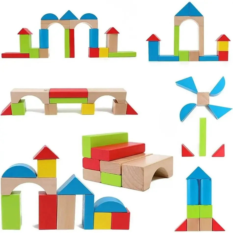 Hape Maple Wood Kids Building Blocks