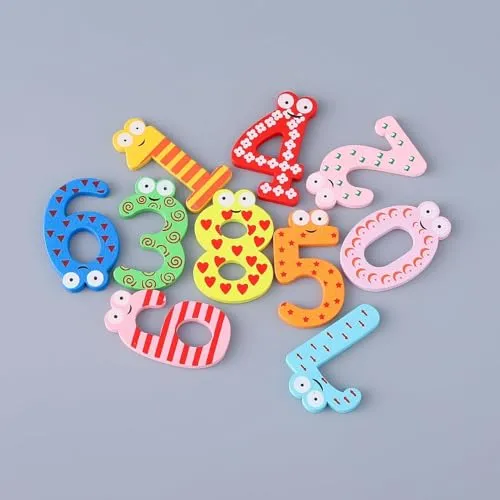 Homestic Pack of 40 Magnet Number Stickers | Magnetic Wooden Numbers | Magnet Numbers for Learning-Educational Purpose | Toy for Kids | Fridge Magnet Stickers |Multicolor