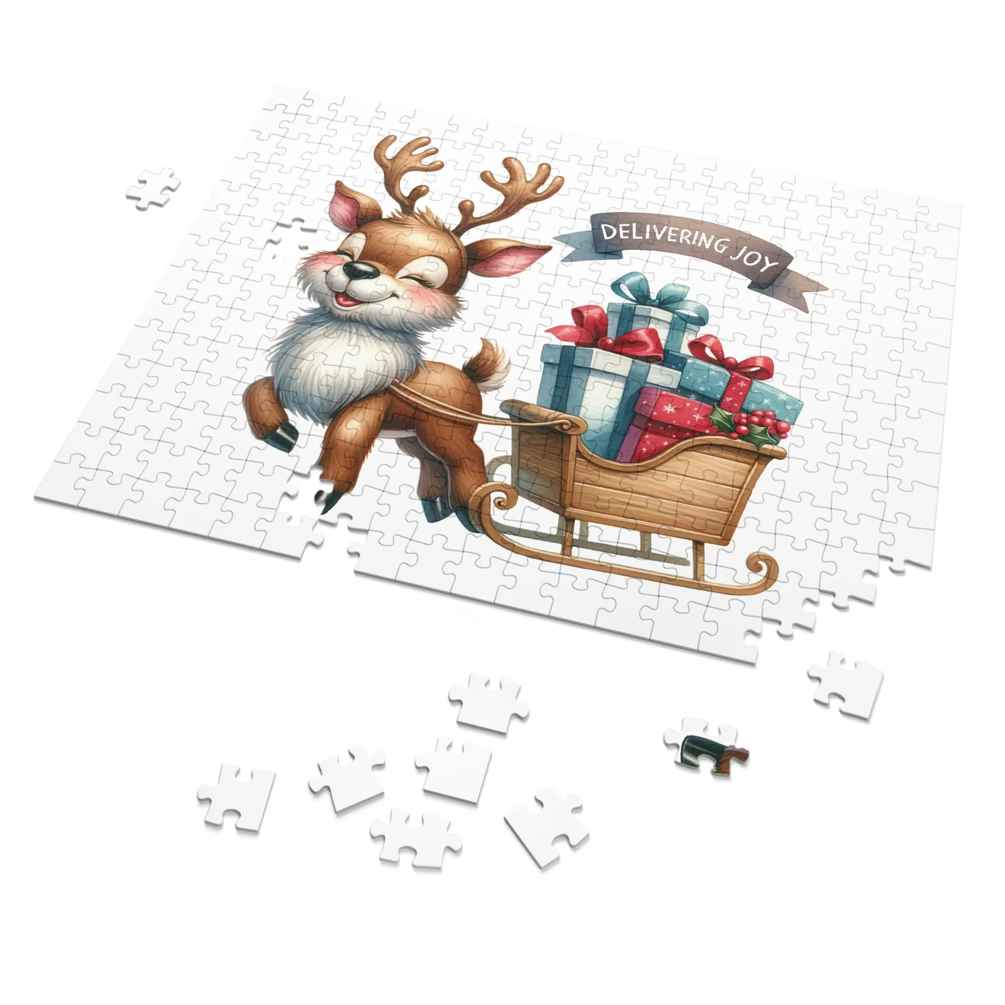 Jigsaw Puzzle, Christmas, Reindeer, Personalised/Non-Personalised (30, 110, 252, 500,1000-Piece)