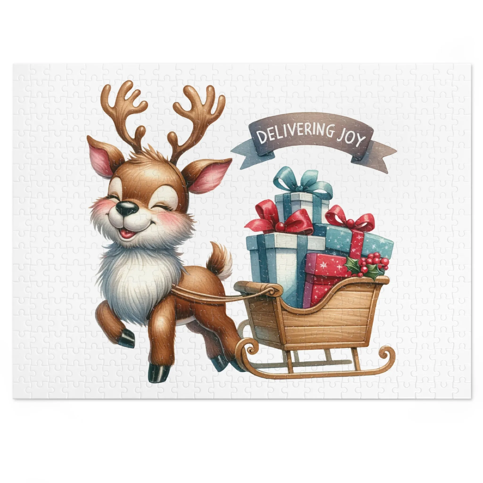 Jigsaw Puzzle, Christmas, Reindeer, Personalised/Non-Personalised (30, 110, 252, 500,1000-Piece)