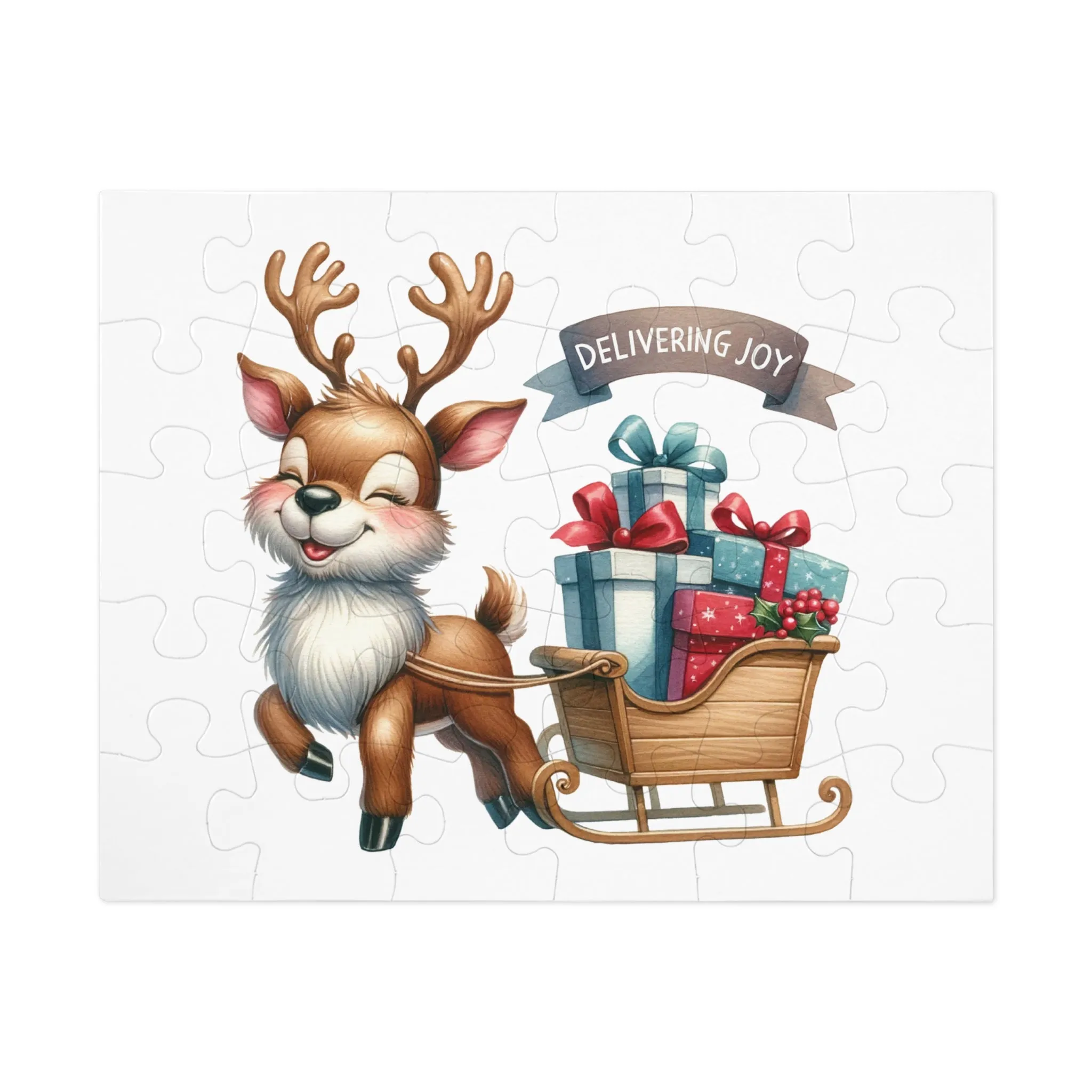 Jigsaw Puzzle, Christmas, Reindeer, Personalised/Non-Personalised (30, 110, 252, 500,1000-Piece)