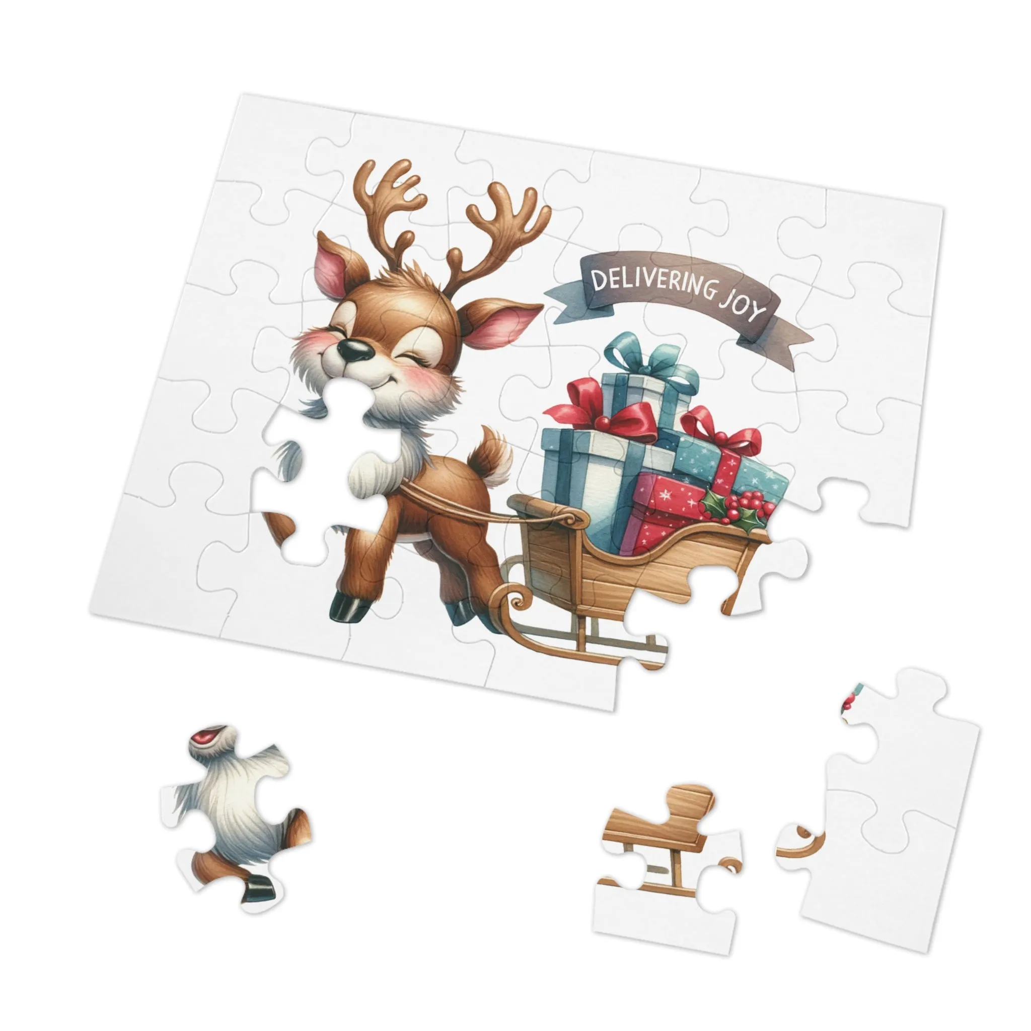 Jigsaw Puzzle, Christmas, Reindeer, Personalised/Non-Personalised (30, 110, 252, 500,1000-Piece)