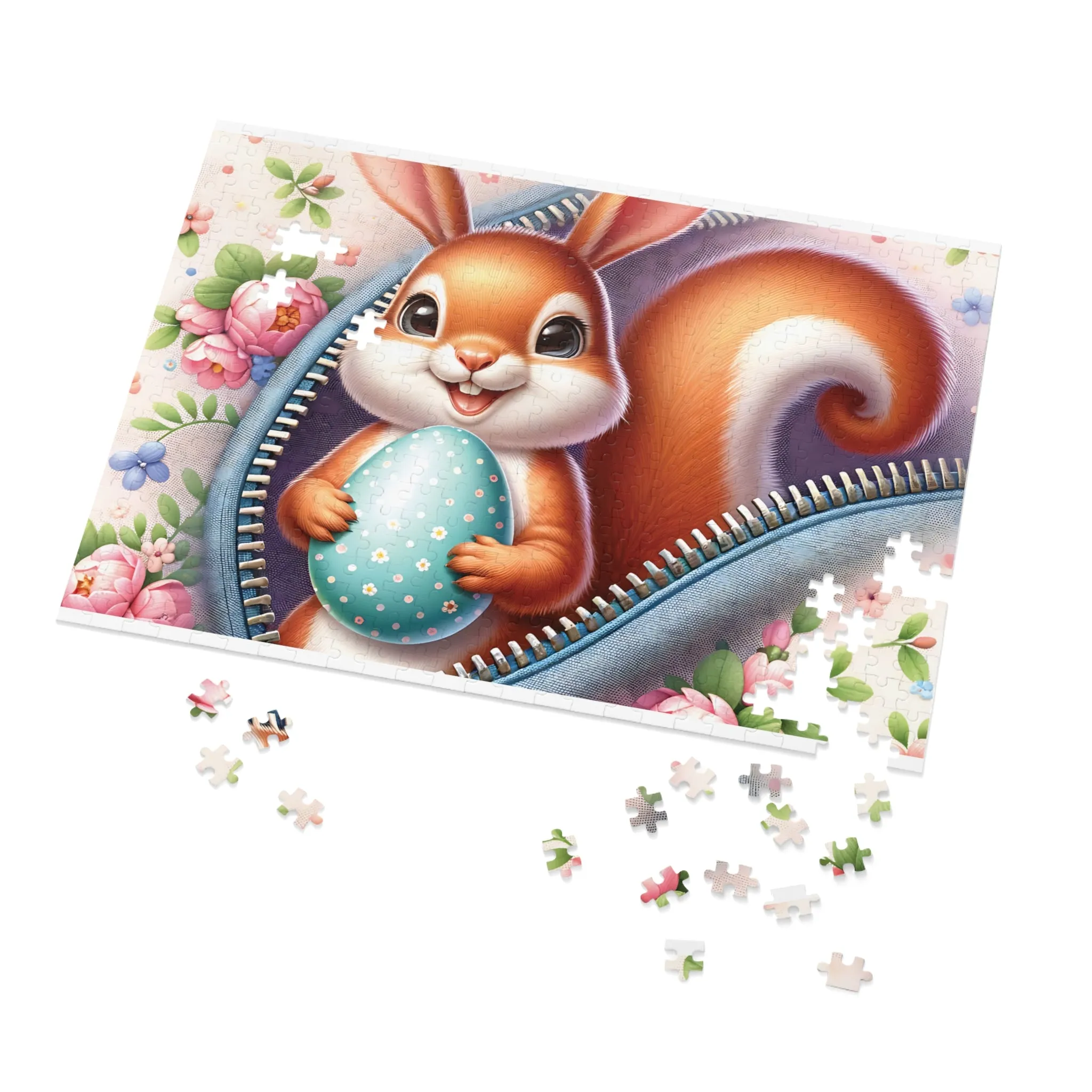 Jigsaw Puzzle, Easter, Squirrel with Bunny Ears, Personalised/Non-Personalised (30, 110, 252, 500,1000-Piece)