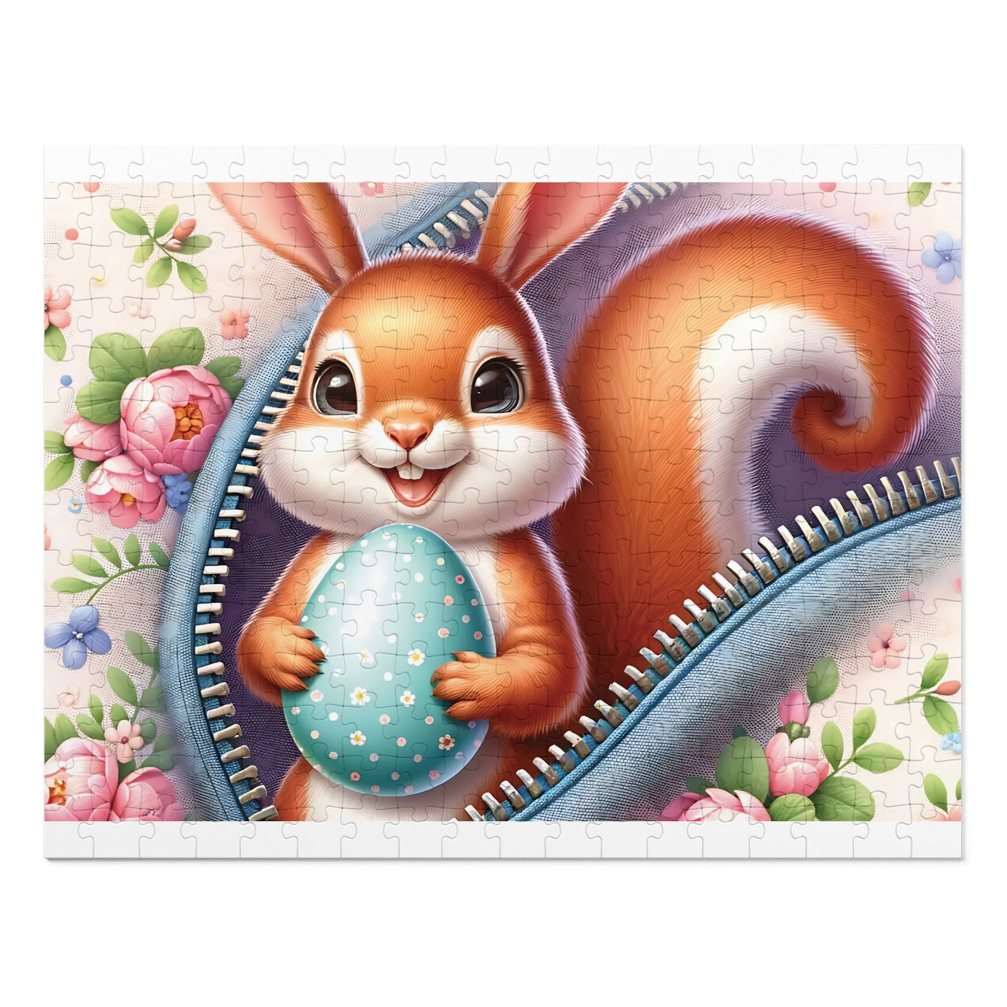 Jigsaw Puzzle, Easter, Squirrel with Bunny Ears, Personalised/Non-Personalised (30, 110, 252, 500,1000-Piece)