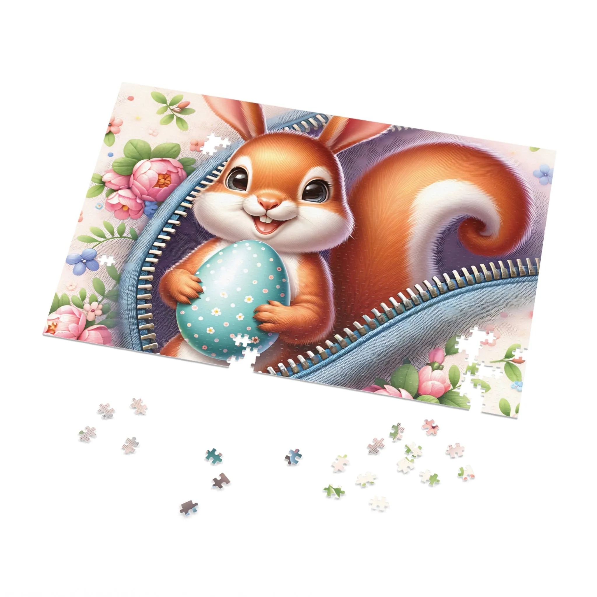 Jigsaw Puzzle, Easter, Squirrel with Bunny Ears, Personalised/Non-Personalised (30, 110, 252, 500,1000-Piece)