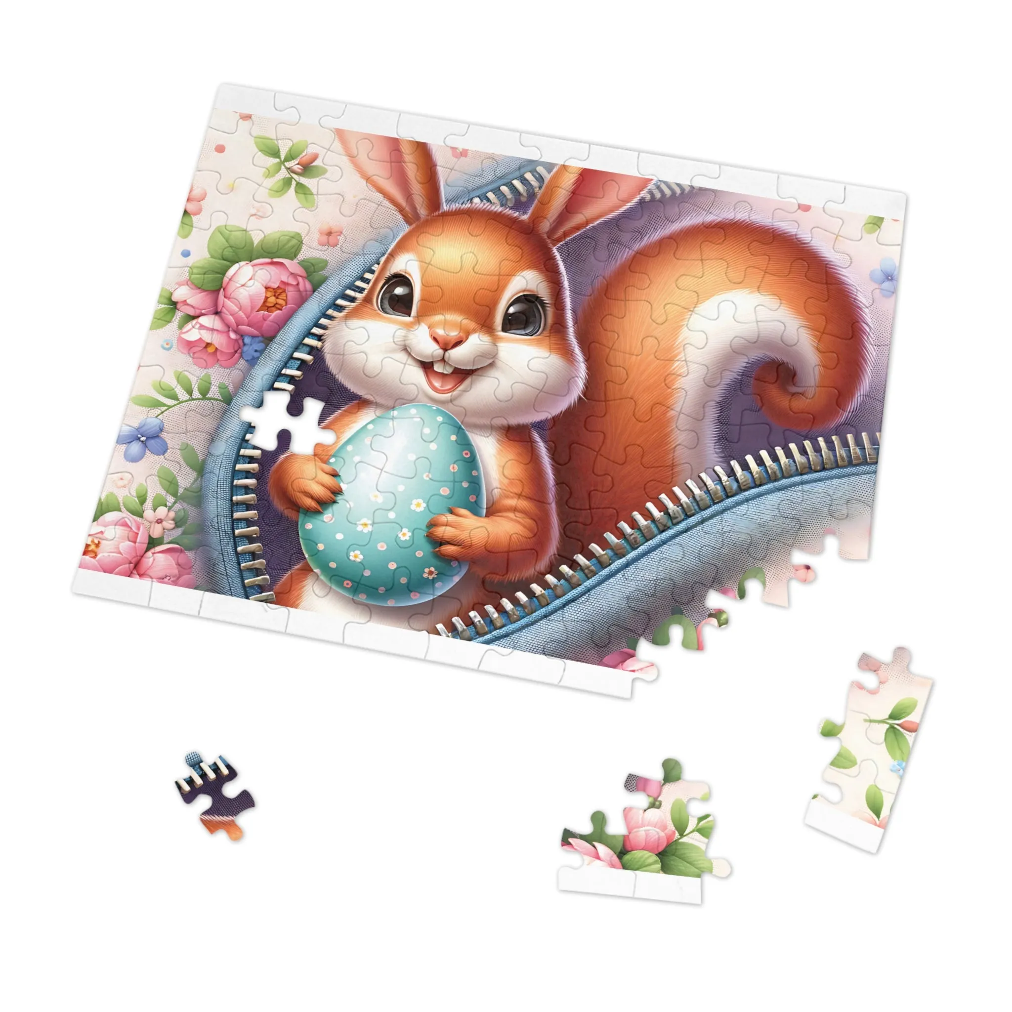 Jigsaw Puzzle, Easter, Squirrel with Bunny Ears, Personalised/Non-Personalised (30, 110, 252, 500,1000-Piece)