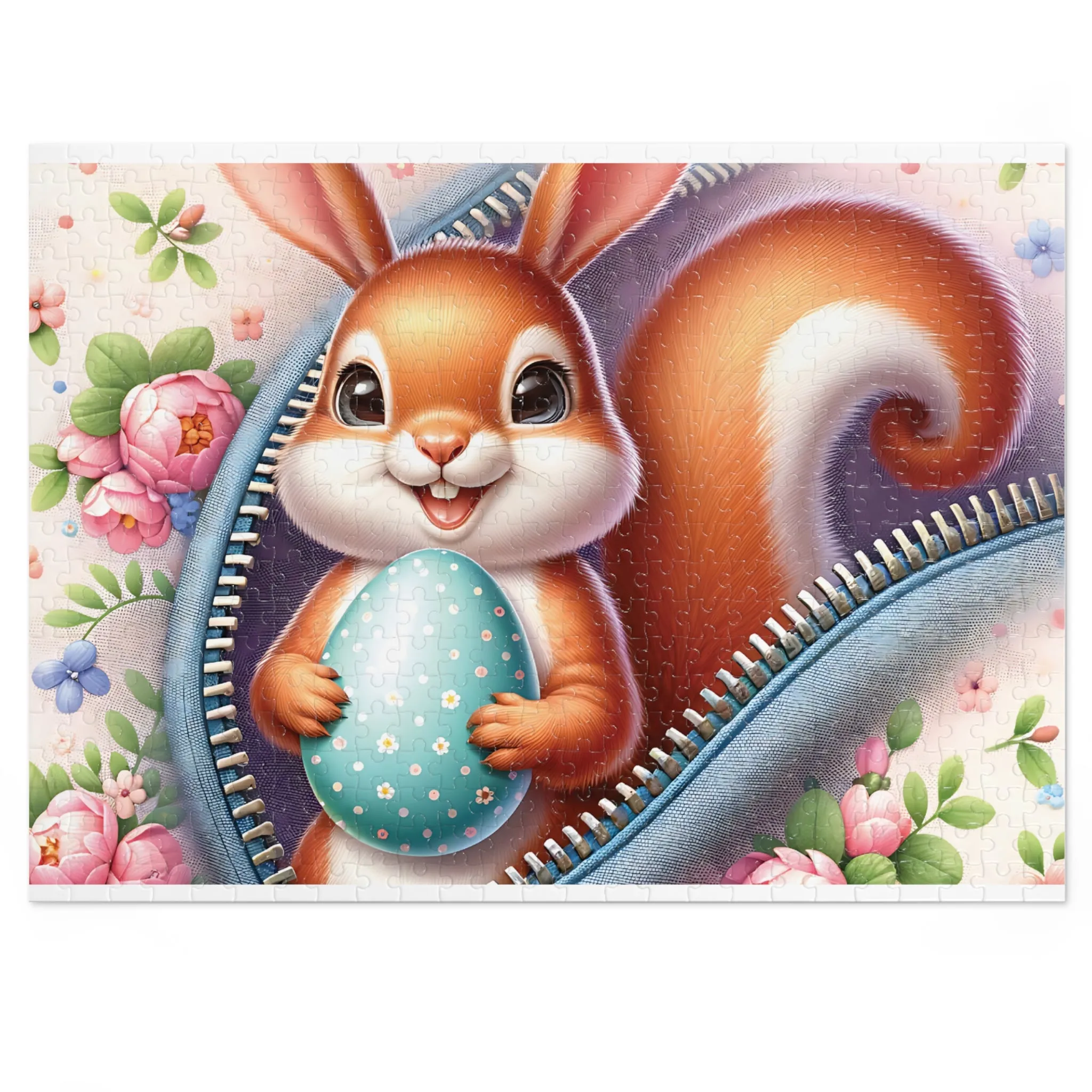 Jigsaw Puzzle, Easter, Squirrel with Bunny Ears, Personalised/Non-Personalised (30, 110, 252, 500,1000-Piece)