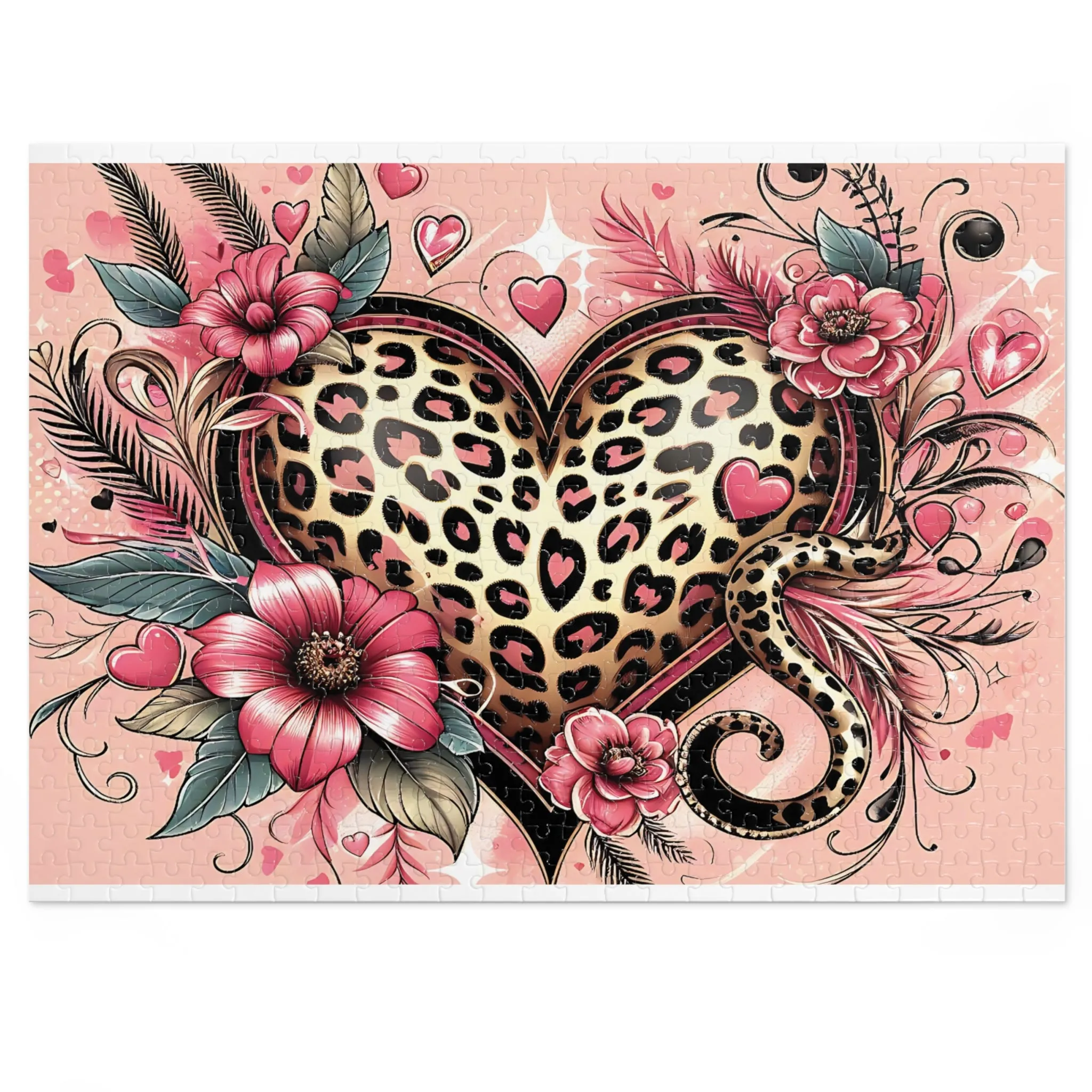 Jigsaw Puzzle, Floral, Heart, Personalised/Non-Personalised (30, 110, 252, 500,1000-Piece)