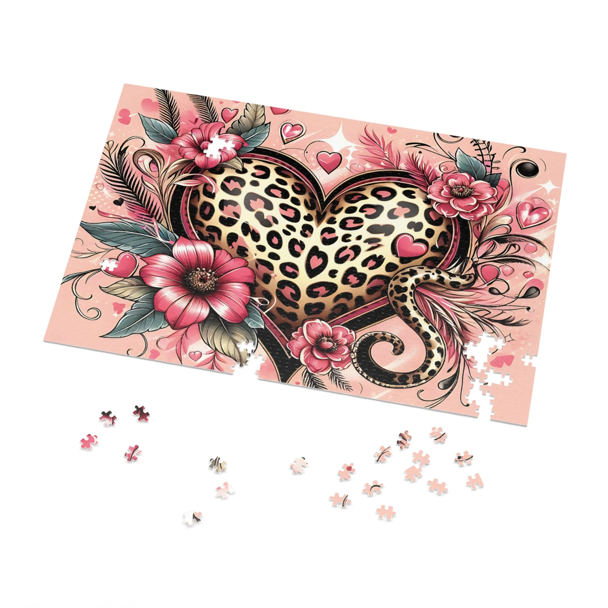 Jigsaw Puzzle, Floral, Heart, Personalised/Non-Personalised (30, 110, 252, 500,1000-Piece)