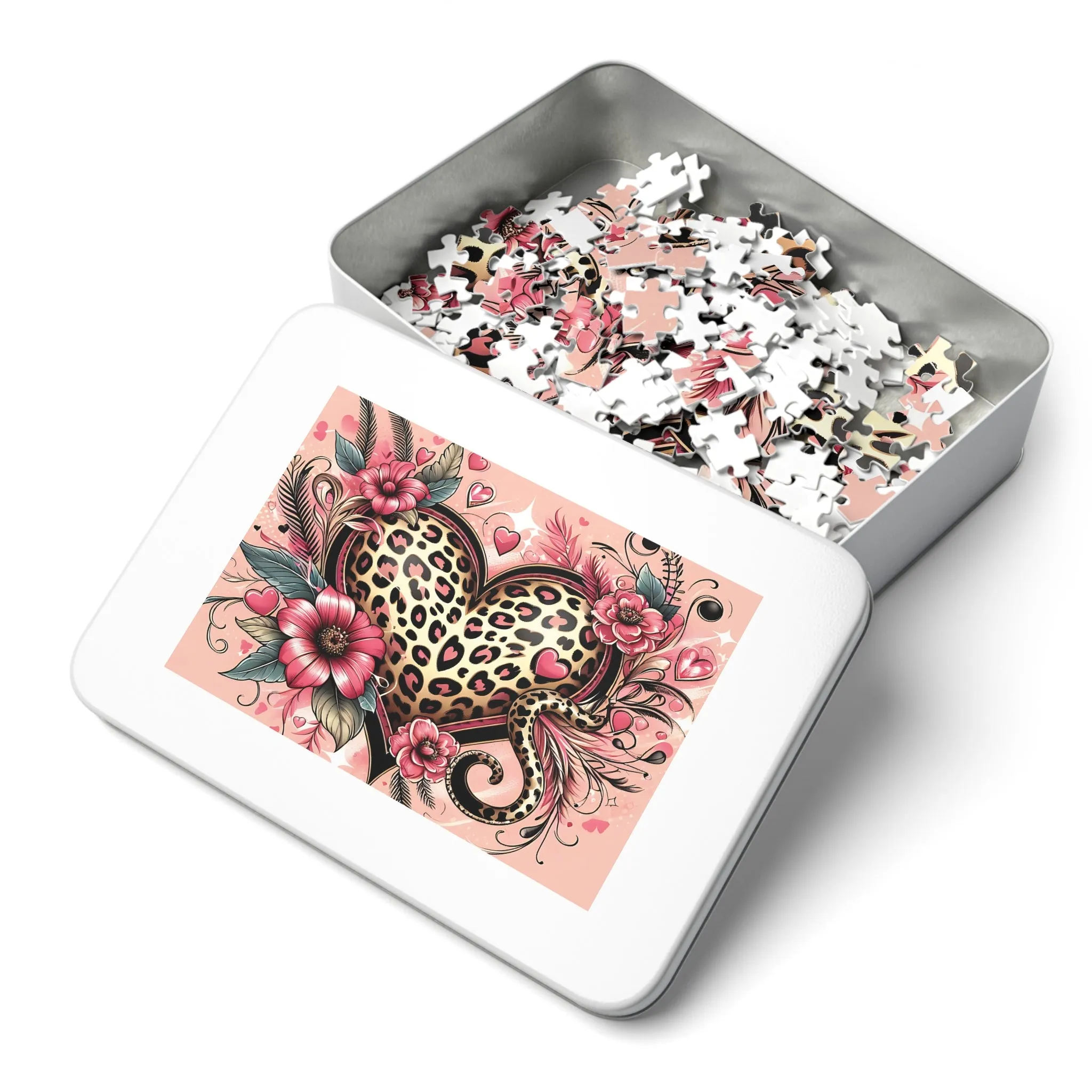 Jigsaw Puzzle, Floral, Heart, Personalised/Non-Personalised (30, 110, 252, 500,1000-Piece)