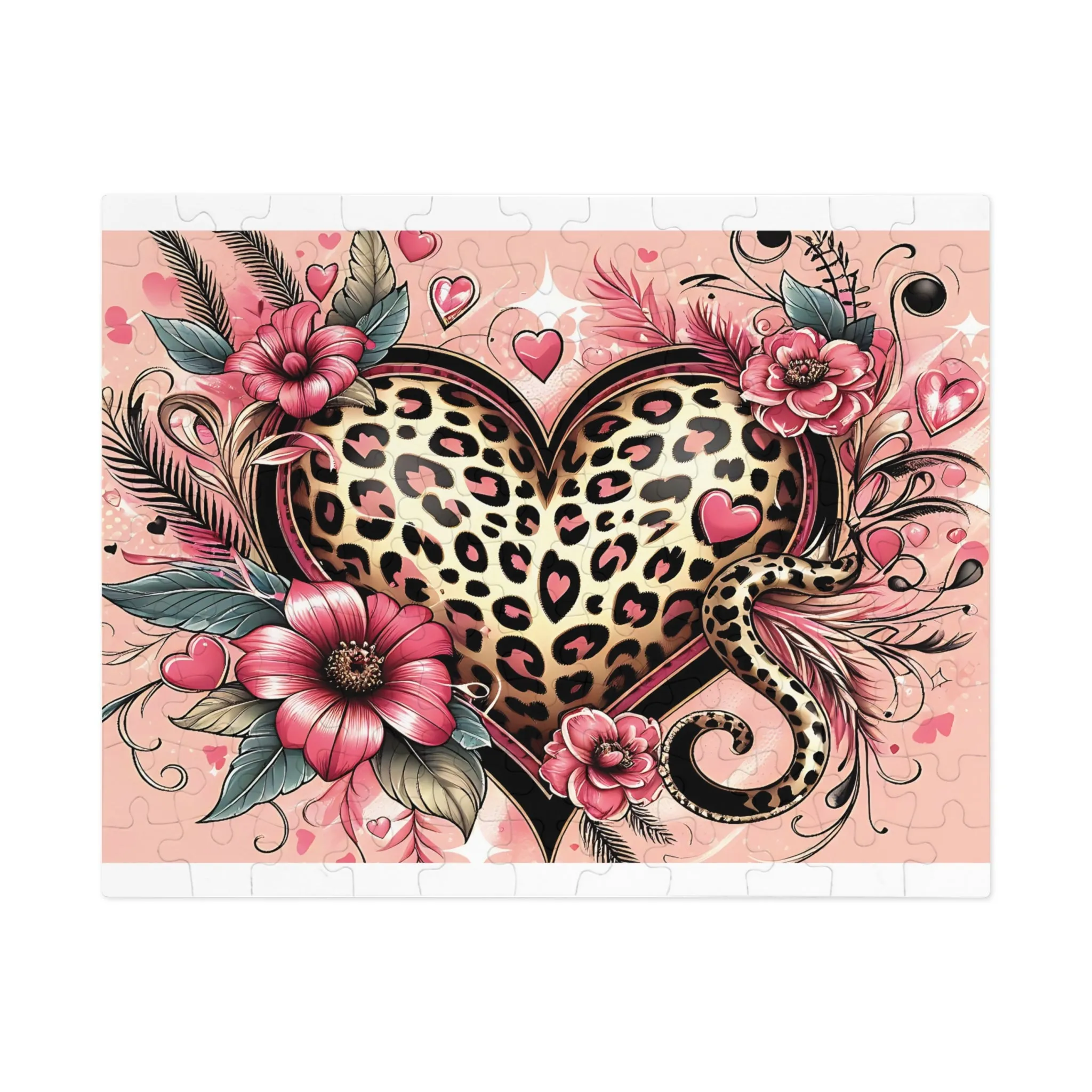 Jigsaw Puzzle, Floral, Heart, Personalised/Non-Personalised (30, 110, 252, 500,1000-Piece)