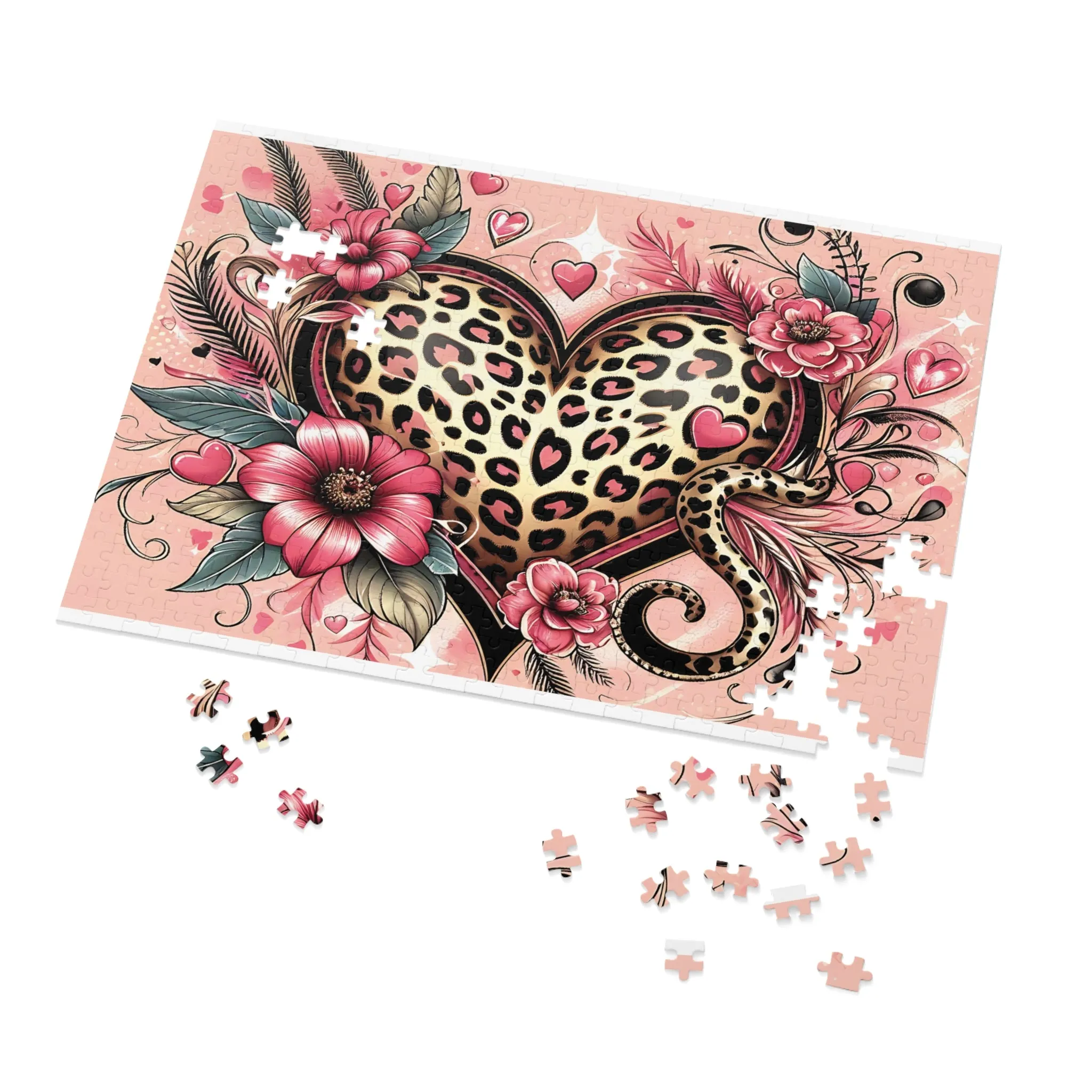 Jigsaw Puzzle, Floral, Heart, Personalised/Non-Personalised (30, 110, 252, 500,1000-Piece)