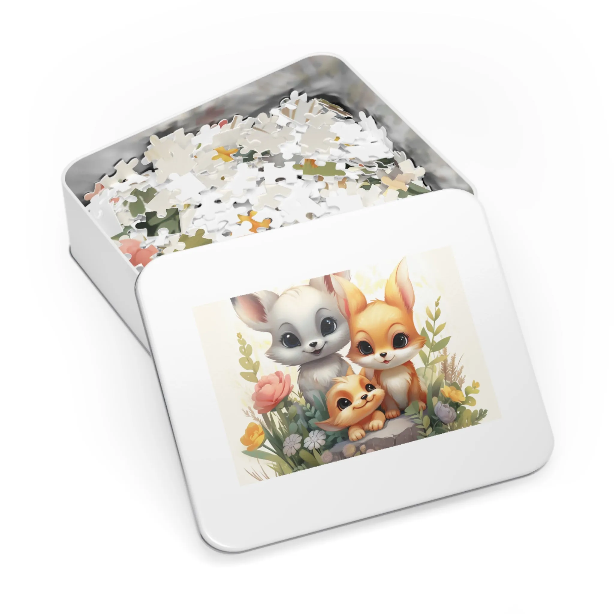 Jigsaw Puzzle, Fox Family, Personalised/Non-Personalised (30, 110, 252, 500,1000-Piece)