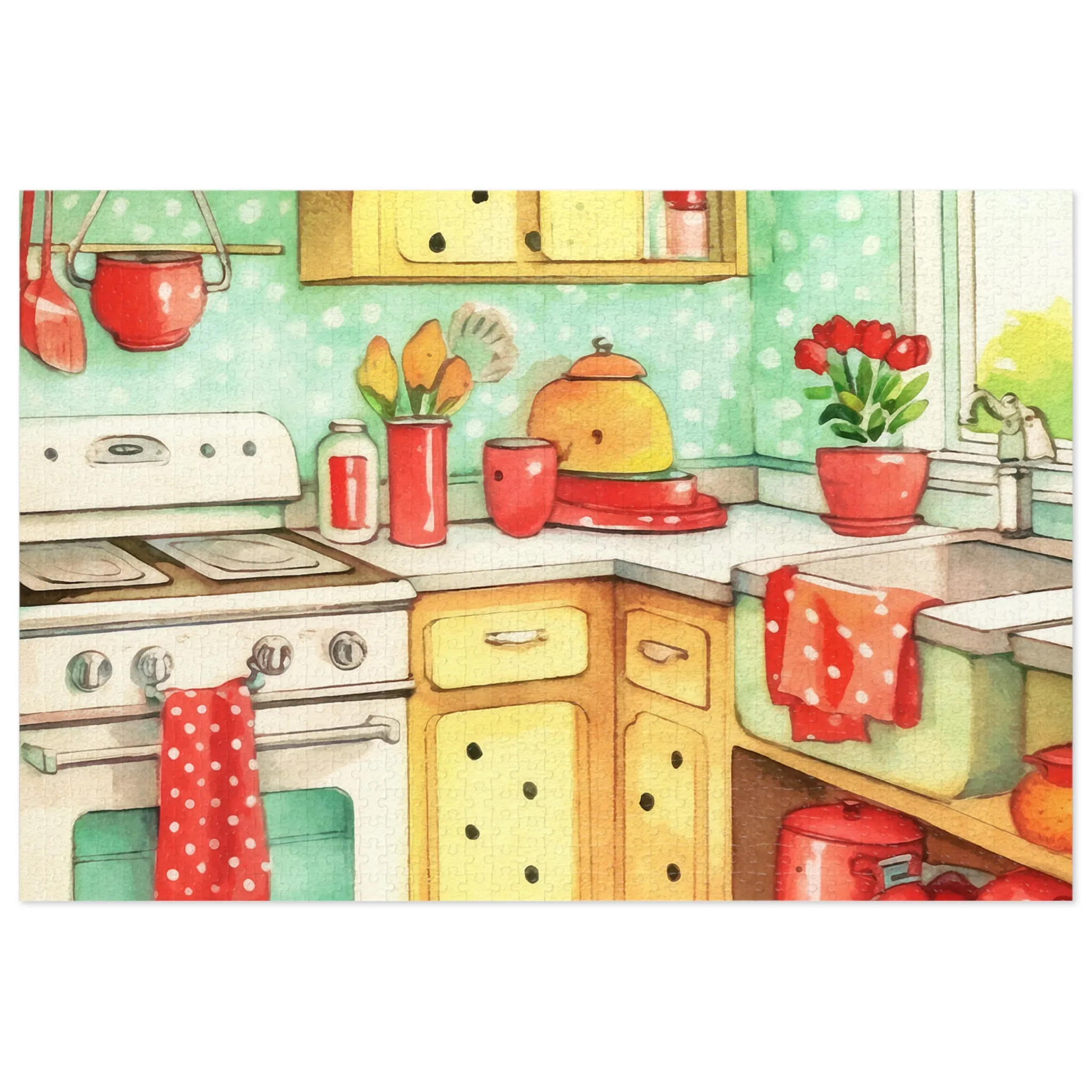 Jigsaw Puzzle in Tin, 1950's Kitchen, Personalised/Non-Personalised, awd-310